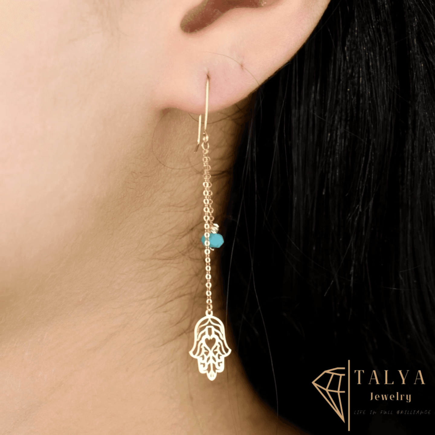 Boucles D’oreilles Khmissa Perle — صورة 1