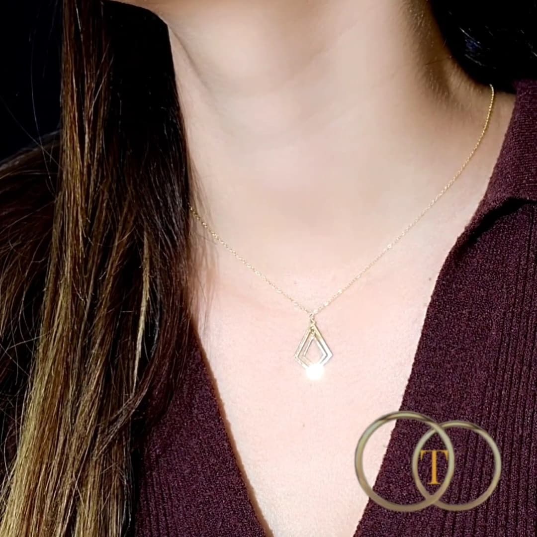 Collier Losange En Or 18K — صورة 1